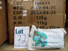 Three thousand disposable sterile surgical face masks.