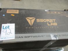 One boxed as new Secret Lab Titan Softweave Cookies & Cream 2020 gaming chair.