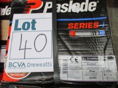 Four boxes of Paslode 141074 Galvanised Brads x 2200, 3,1 x 90mm Ring with 2 Fuel Cells (Some