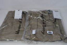Three pairs of as new House of Sunny Slanted cargo combat pants (UK 10 - RRP £55 each).