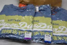 Eight as new Superdry Vintage Logo Pastel T-Shirt (3 x M, 1 x L, 1 x XL, 2 x XXL, 1 x XXXL).