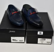 Two pairs of as new Jones Bootmaker Mallory loafers (UK 9, 10 - RRP £89 each).