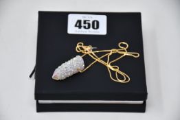 One boxed Pratt Daddy pendant necklace with semi-precious stone.