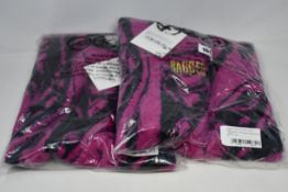 Two as new Ragged Jeans Prophecy dresses in pink marble eyelash knit (Both M - RRP £60 each).