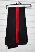A pair of as new Wales Bonner dub tuxedo trousers in black/ruby (Size 50 - RRP £240).