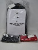 An as new Pauls Boutiques Rosa shoulder bag in black together with two Filipa clutch bags.