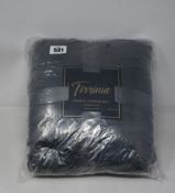 Three Tirrinia Premium Hoodie Blankets in grey.