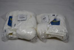 Six children's as new Satila Malva hats in off-white (Sizes 45 and 49).