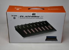A boxed as new Icon Platform X MIDI/Audio control surface with motorized faders.