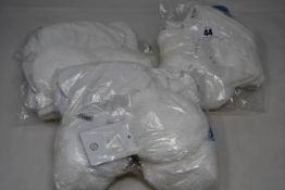 Nine children's as new Satila Malva hats in white (Sizes 39, 45 and 49).