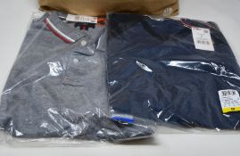 Four as new Superdry Poolside pique polo shirts (2 x L, 2 x XL - RRP £35 each) and three Superdry