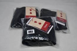 Three pairs of Thinx sleep shorts (1 x S, 2 x XL).