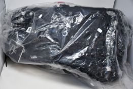 One Osprey Poco Plus child carrier with integrated sunshade and raincover in black.