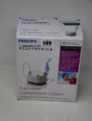 Five boxed as new Philips Respironics InnoSpire Elegance nebulizer compressor systems.