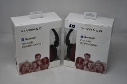Five boxed as new Vivanco on-ear bluetooth headphones (Mooove air red).