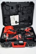 Two boxed Milwaukee M18BLPD2-0 M18 compact brushless percussion drills to include two Milwaukee