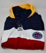 An as new Polo Ralph Lauren Hybrid Logo hooded stripe jumper (XL - RRP £129).