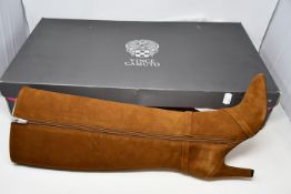 A pair of as new Vince Camuto Charmina vintage brown high suede boots (Size 37).