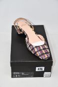A pair of as new J.Crew tweed slingback block heeled pumps (UK 8.5).