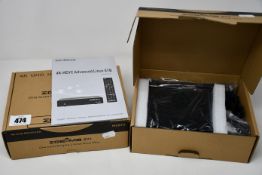 Two boxed as new ZGEMMA H9S 4K UHD multistream satellite receivers (One tuner Enigma 2 Linux Smart