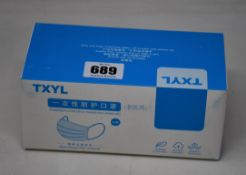 Two thousand boxed as new disposable face masks.