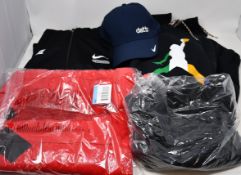 An as new Nike Jordan DNA Hbr overhead hoodie (L), Nike DNA full zip hoodie (S), Nike Club 19