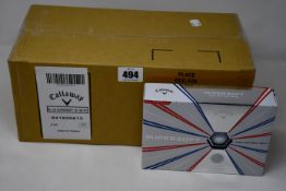 Six boxes of twelve as new Callaway Supersoft golf balls.