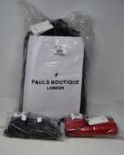 An as new Pauls Boutiques Rosa shoulder bag in black together with two Filipa clutch bags.