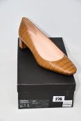 A pair of as new J.Crew Croc Embossed block heel pump (UK 8.5).