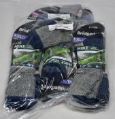 Nine packs of three as new Bridgedale Hike Lightweight Cool Comfort cotton socks (Seven ladies M and