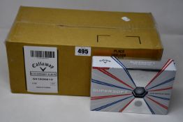 Six boxes of twelve as new Callaway Supersoft golf balls.