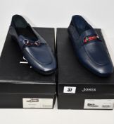 Two pairs of as new Jones Bootmaker Mallory loafers (UK 10, 11 - RRP £89 each).