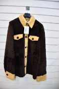 An as new Wales Bonner Brixton Shearling jacket in dark brown/ochre (Size 52 - RRP £1,950).