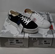 Two pairs of as new Geographical Norway Urban canvas shoes (EU 36, 40 - RRP €66 each).