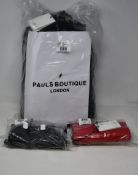 An as new Pauls Boutiques Rosa shoulder bag in black together with two Filipa clutch bags.