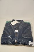 An as new Wales Bonner dub contrast denim shirt (Size 48 - RRP £207).