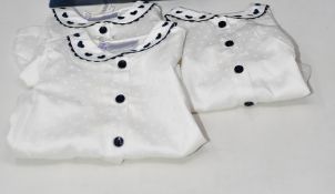 Ten girls as new Rachel Riley London Heart embroidered blouses (2 x 6m, 2 x 12m, 2 x 18m, 2Y, 3Y,