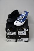 Four pairs of as new Converse All Star canvas shoes (UK 4.5, 5, 5.5, 7).