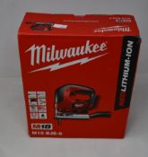 A boxed as new Milwaukee M18 BJS-0 18V Heavy-Duty Top Handle Jigsaw.