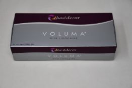 A boxed as new Juvederm Voluma with Lidocaine (2x1ml injectable gel).