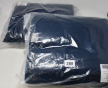 Two as new Urbanara Miramar blanket/throw - 100% pure New Zealand lambs wool in dark blue (130 x 190