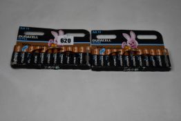 Nine packs of twelve Duracell Ultra AA batteries.