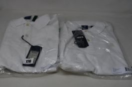 Five as new G-Star Raw Dunda polo tops in white (ALL M - RRP £40 each).