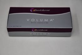 A boxed as new Juvederm Voluma with Lidocaine (2x1ml injectable gel).