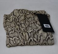 A pair of as new The Kooples Natural Snake trousers (Size 1 - RRP €198).