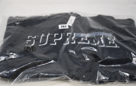 An as new Supreme Drop Shadow hooded sweatshirt in black (M - RRP £148).