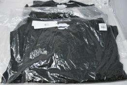 Three as new Calvin Klein superior wool crew neck sweaters in dark olive (All XL - RRP £53 each).