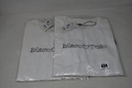 Five as new Marc O'Polo white T-shirts with logo (2 x S, 2 x M, 1 x XL - RRP €30 each).