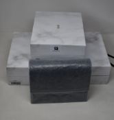 Three as new JW Pei mini flap crossbody bags in black croc.