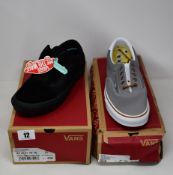 Two pairs of as new Vans; Comfycush Old Skool (UK 9) and Era 59 (UK 7).